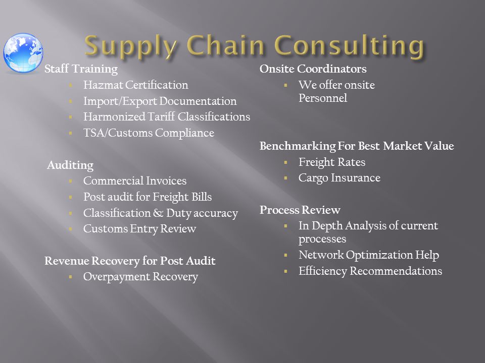 Supply Chain Consulting