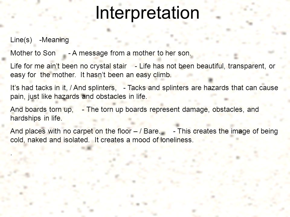 Interpretation Line(s) -Meaning