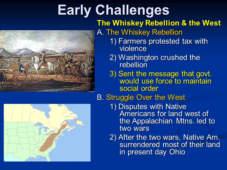 Early Challenges The Whiskey Rebellion & the West