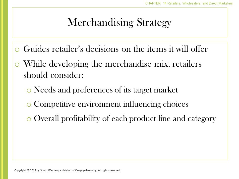Merchandising Strategy