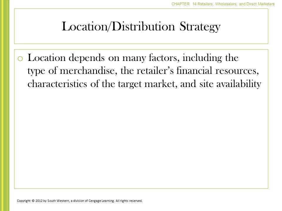 Location/Distribution Strategy
