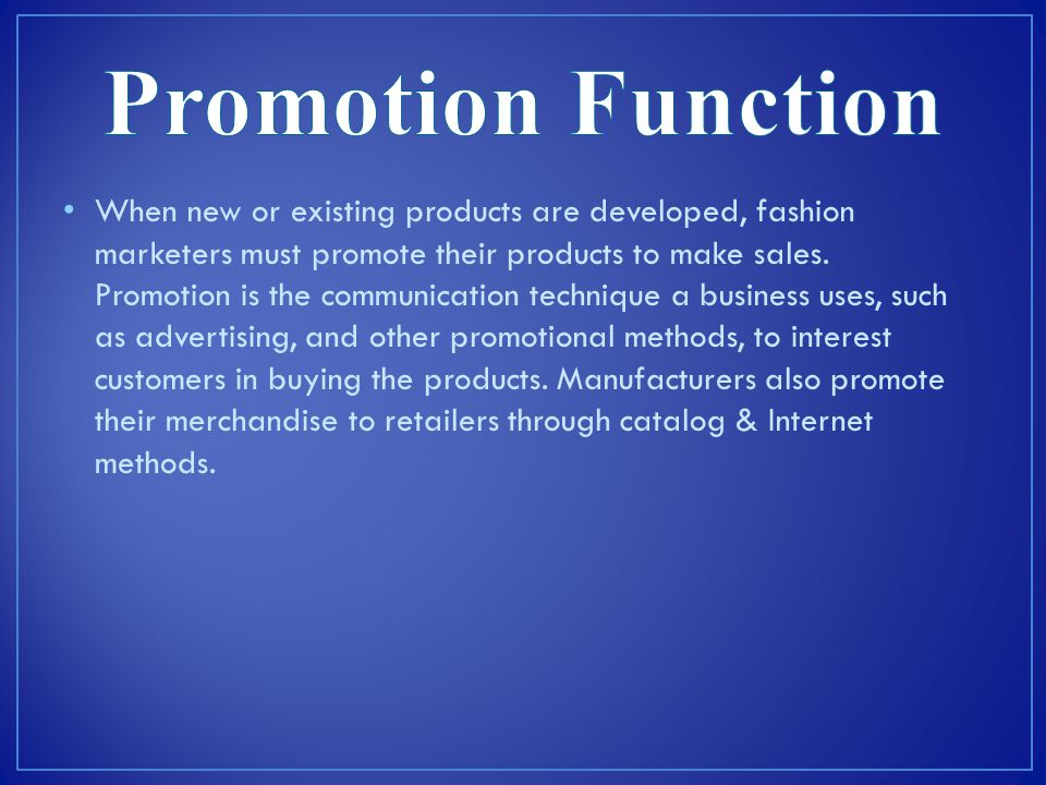 Promotion Function