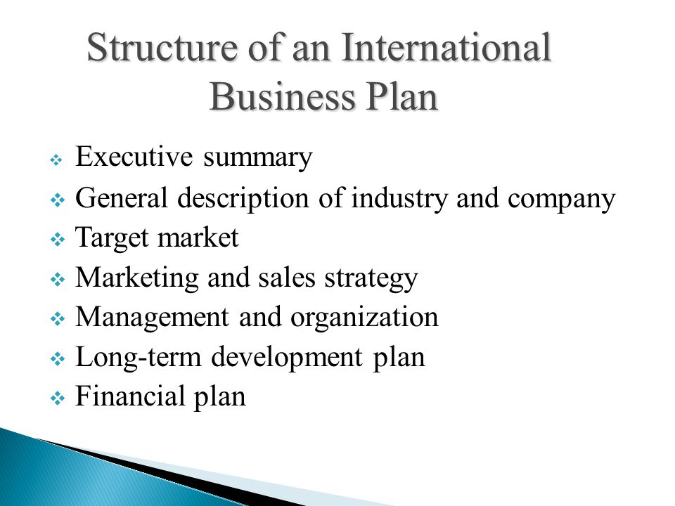 Structure of an International
