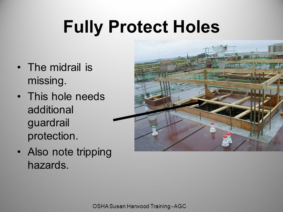 Fully Protect Holes The midrail is missing.