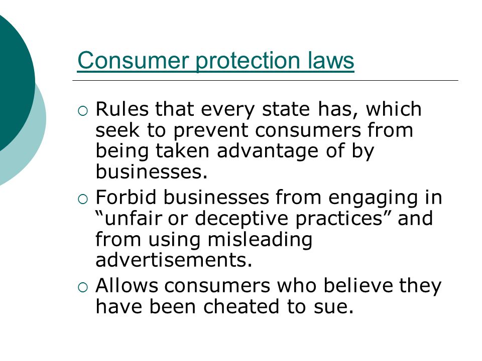 Consumer protection laws