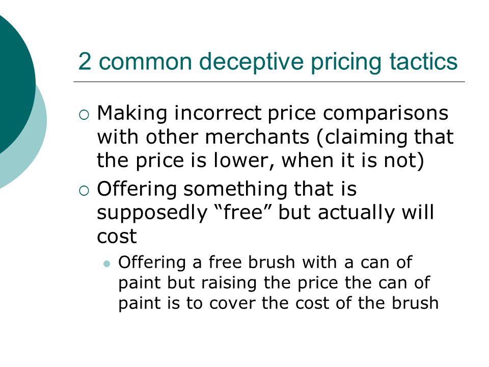 2 common deceptive pricing tactics