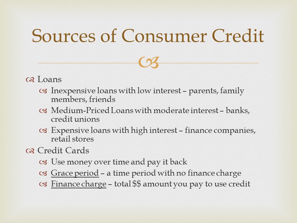 Sources of Consumer Credit