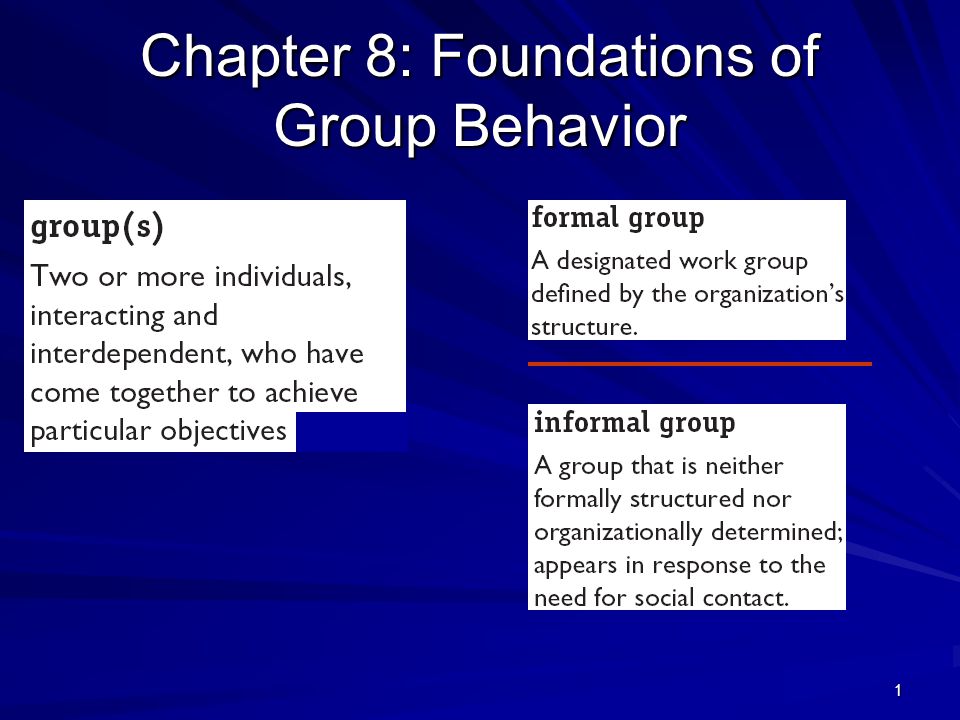 Chapter 8: Foundations of Group Behavior