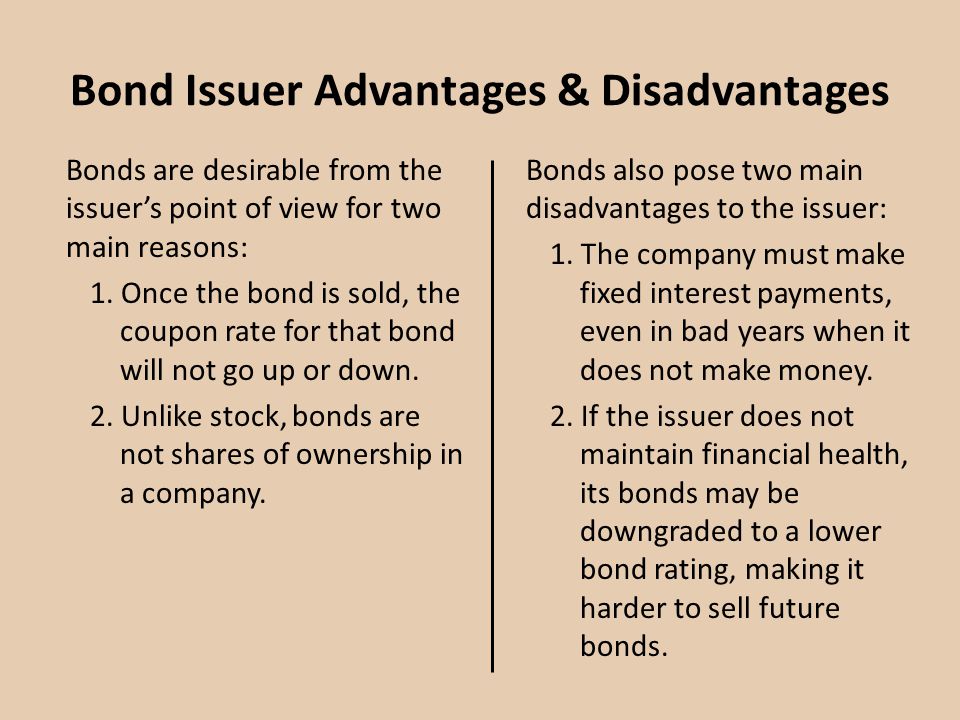 Bond Issuer Advantages & Disadvantages