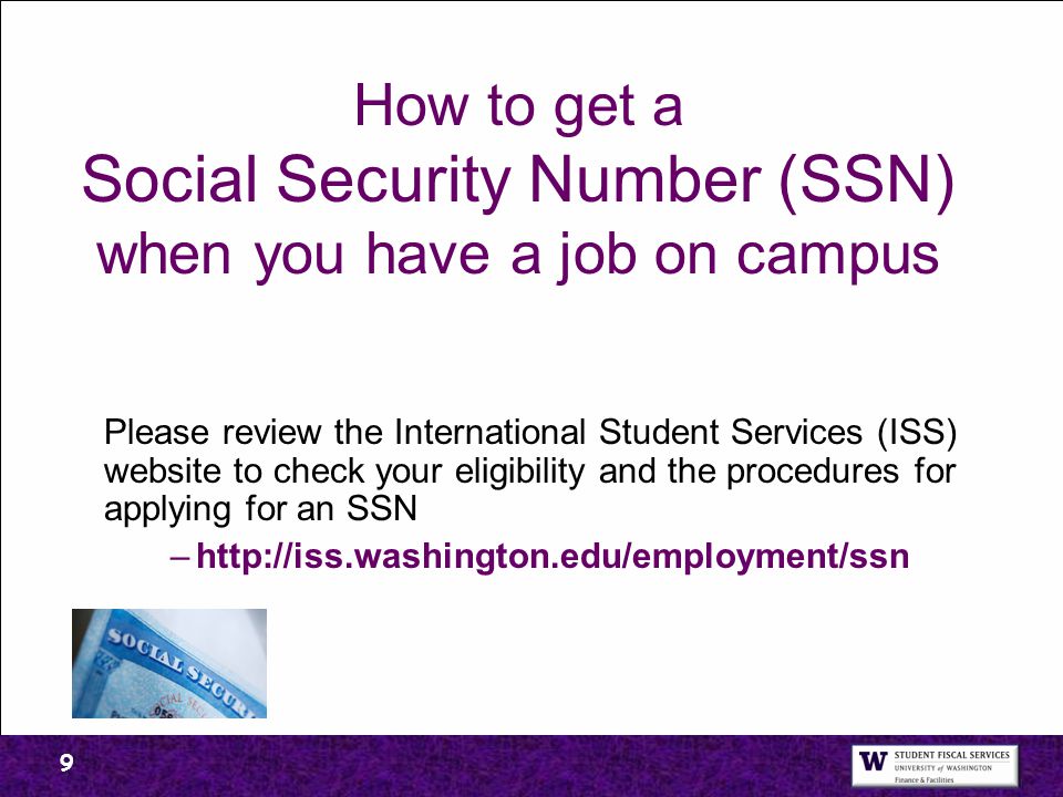 How to get a Social Security Number (SSN) when you have a job on campus