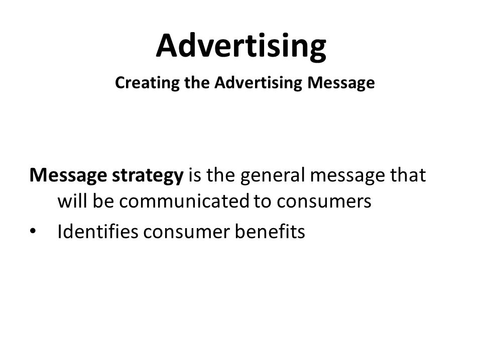 Creating the Advertising Message