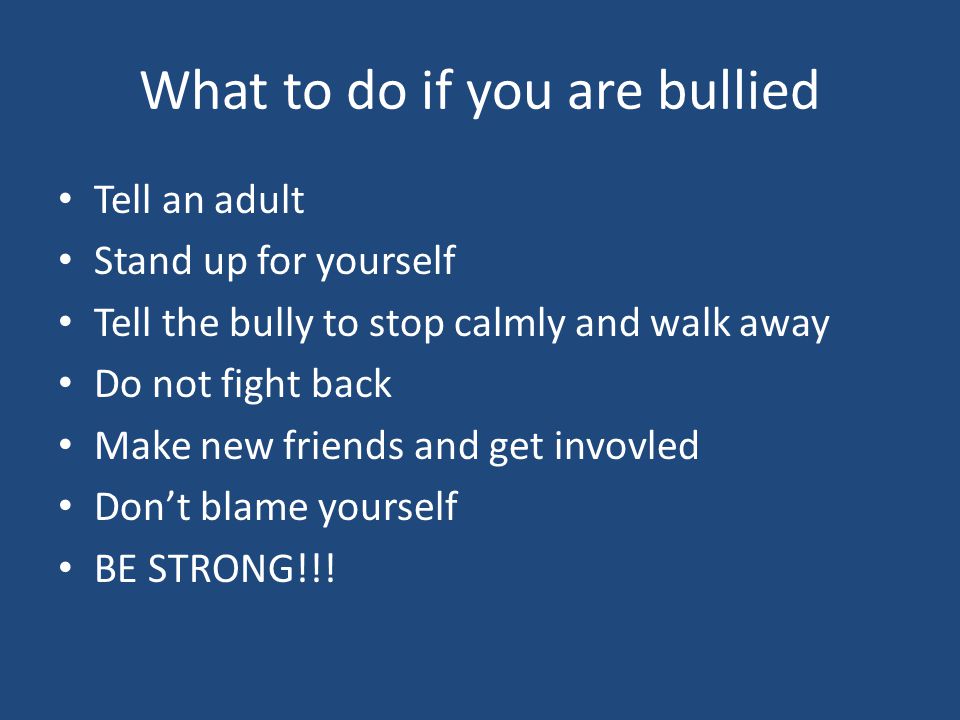 What to do if you are bullied