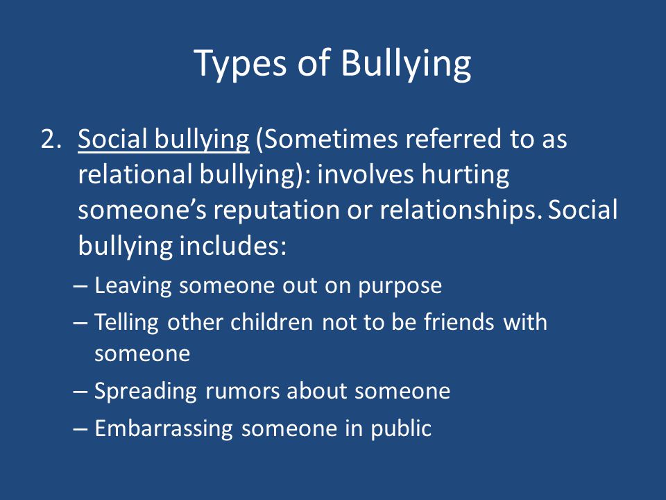 Types of Bullying