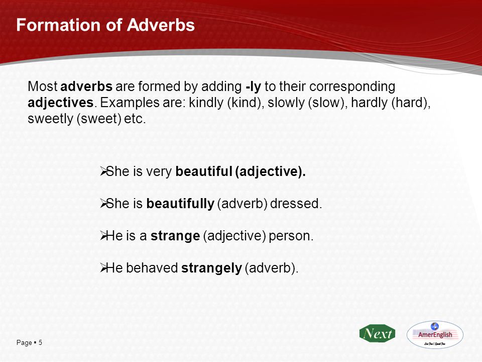 Formation of Adverbs
