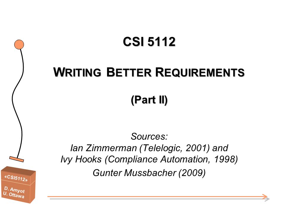 CSI 5112 WRITING BETTER REQUIREMENTS (Part II)