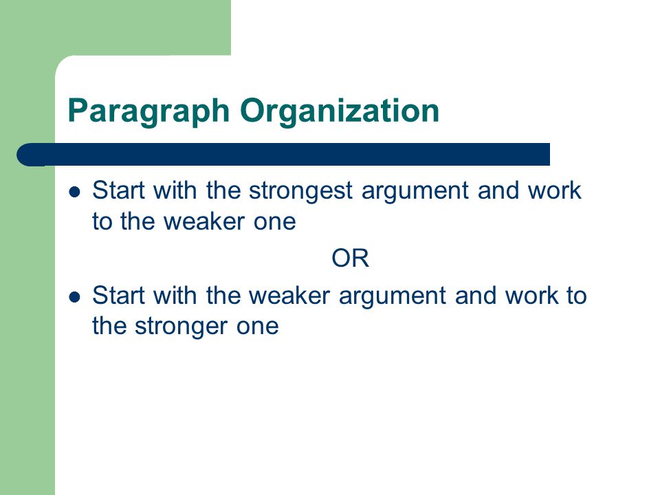 Paragraph Organization