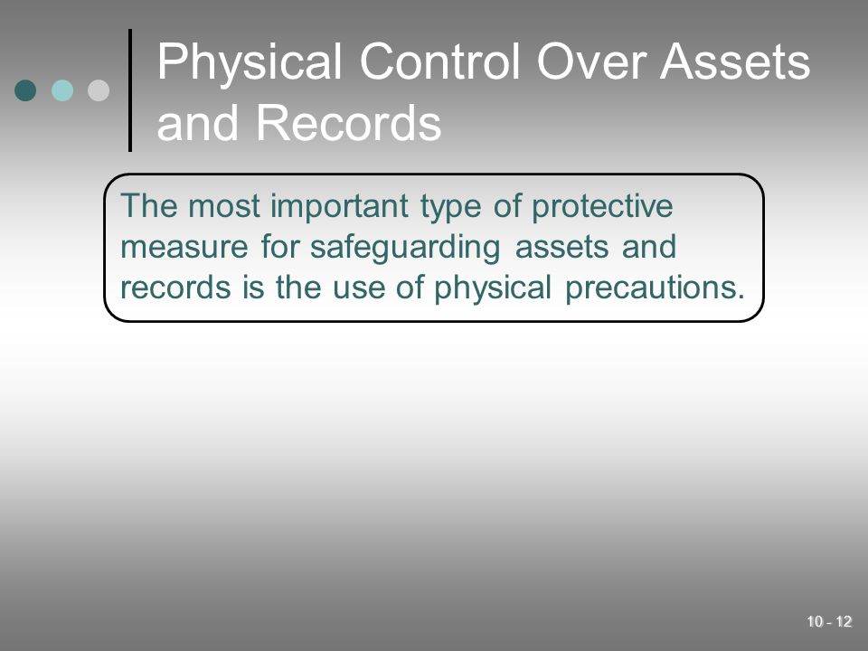 Physical Control Over Assets and Records