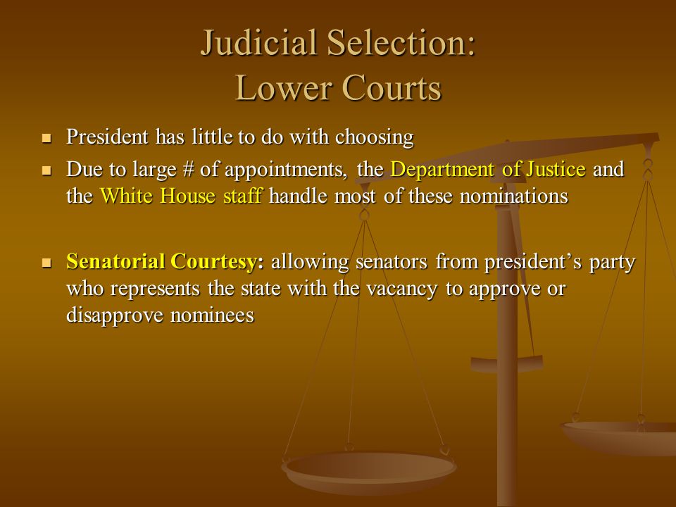 Judicial Selection: Lower Courts