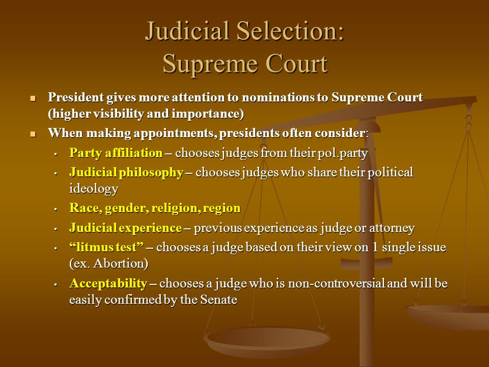 Judicial Selection: Supreme Court