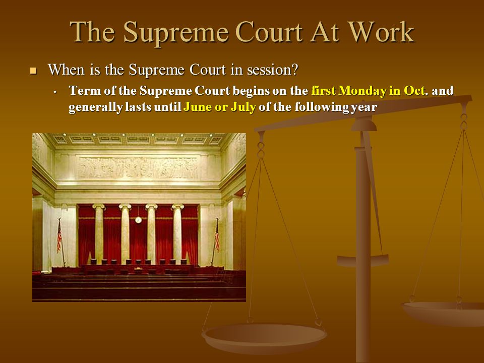 The Supreme Court At Work