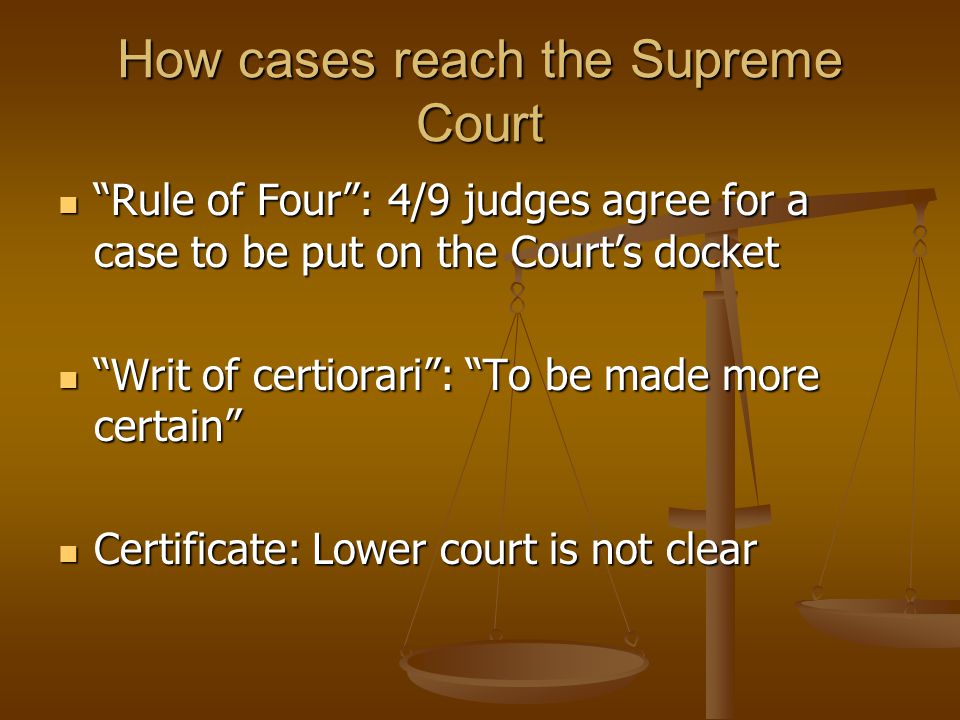 How cases reach the Supreme Court