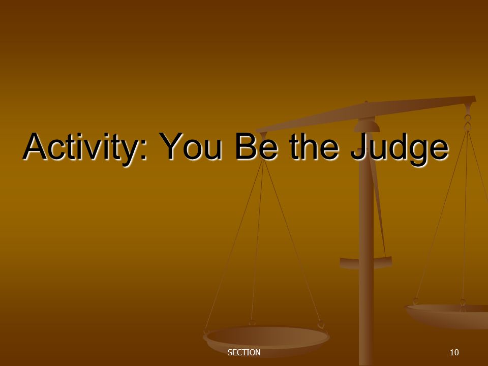Activity: You Be the Judge