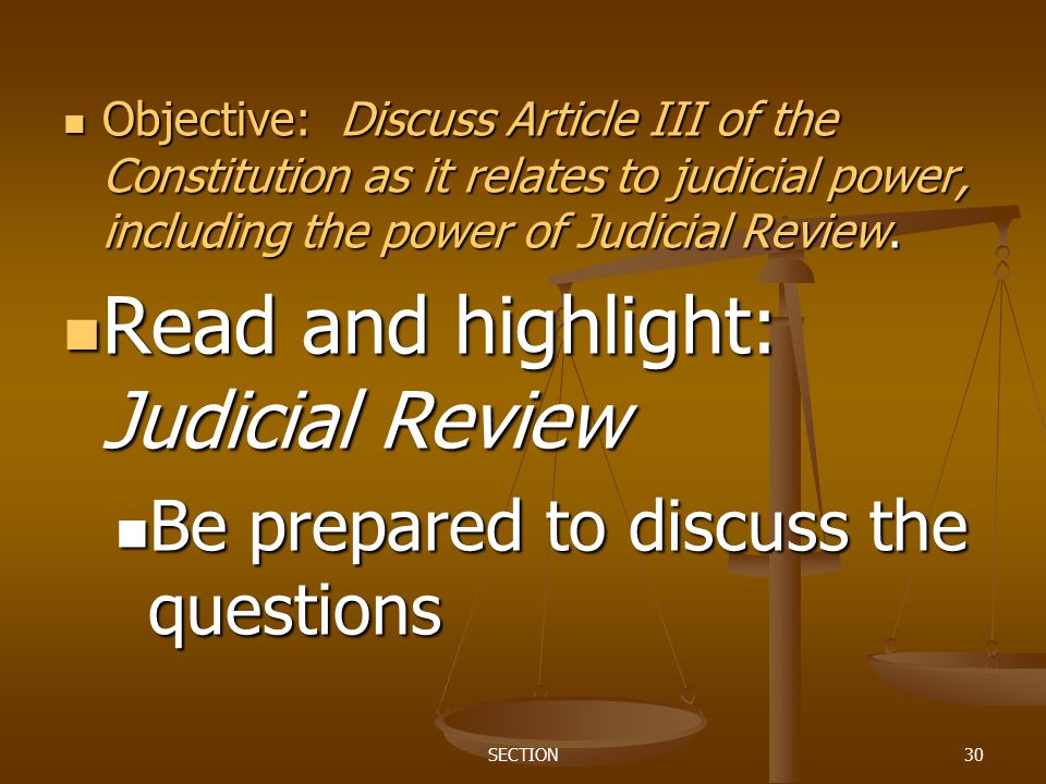 Read and highlight: Judicial Review