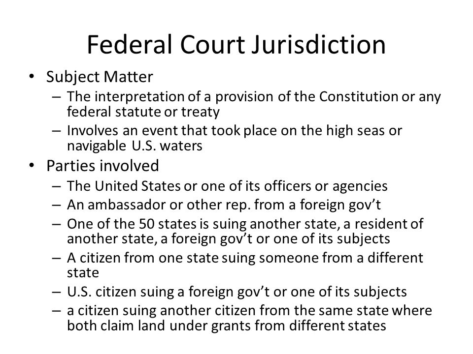 Federal Court Jurisdiction