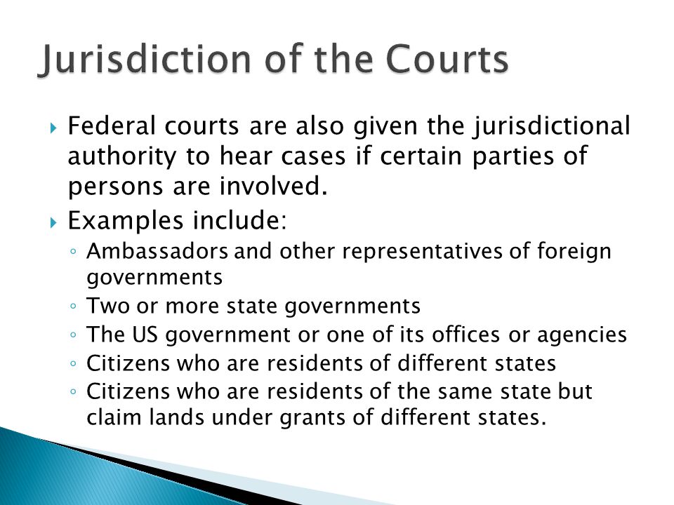 Jurisdiction of the Courts