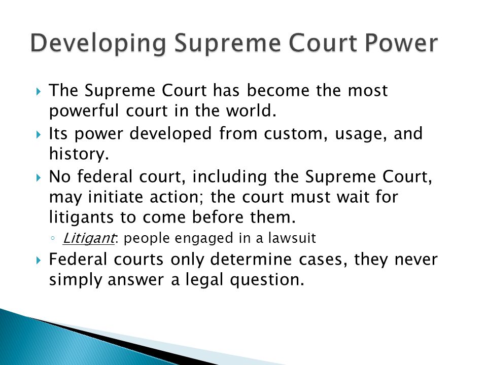 Developing Supreme Court Power