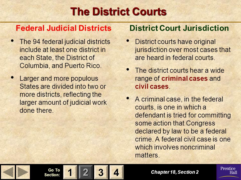 Federal Judicial Districts District Court Jurisdiction