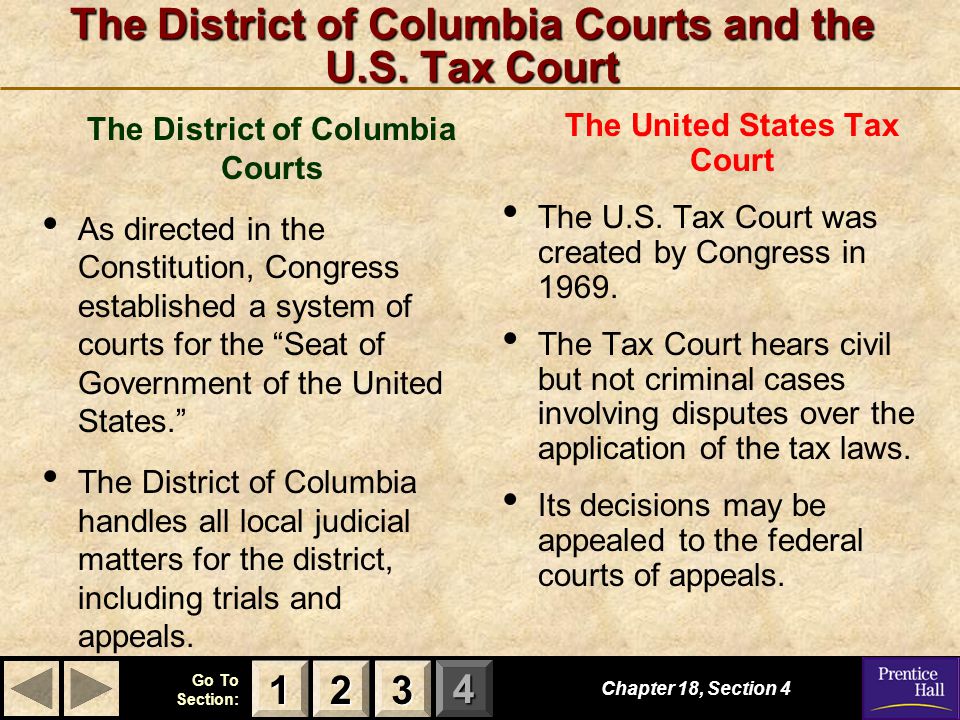 The District of Columbia Courts and the U.S. Tax Court