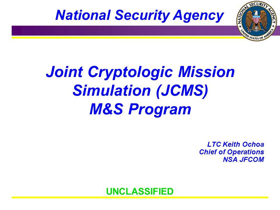 joint cryptologic mission simulation (jcms) m&s program