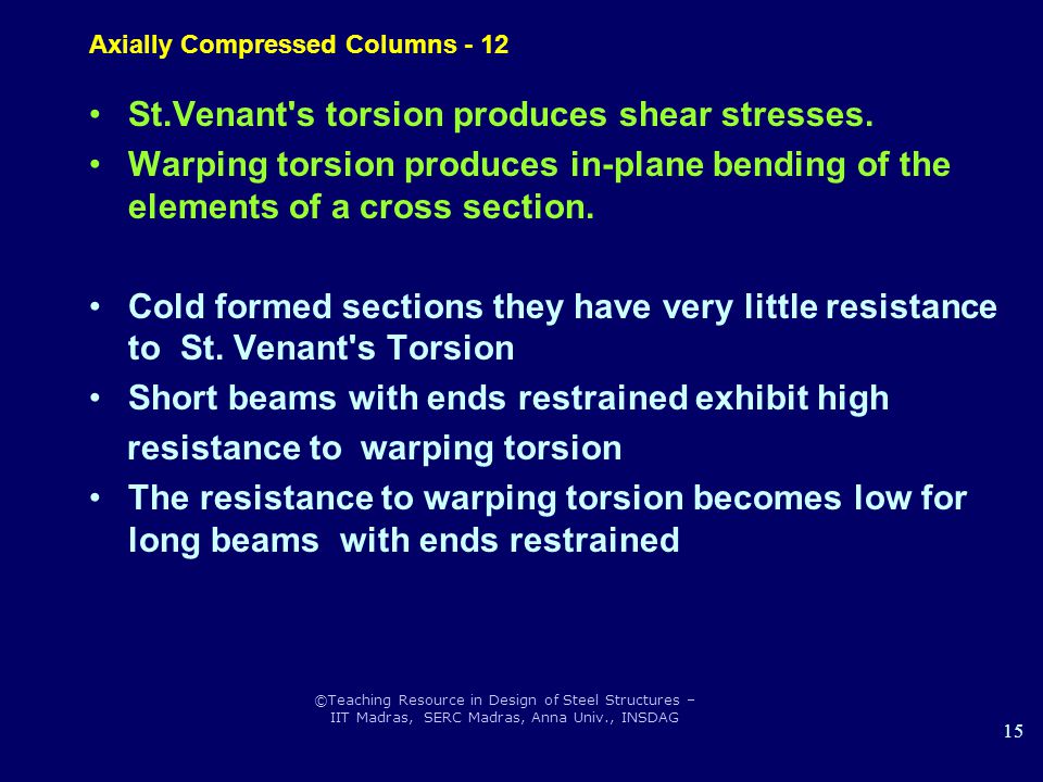 Axially Compressed Columns - 12