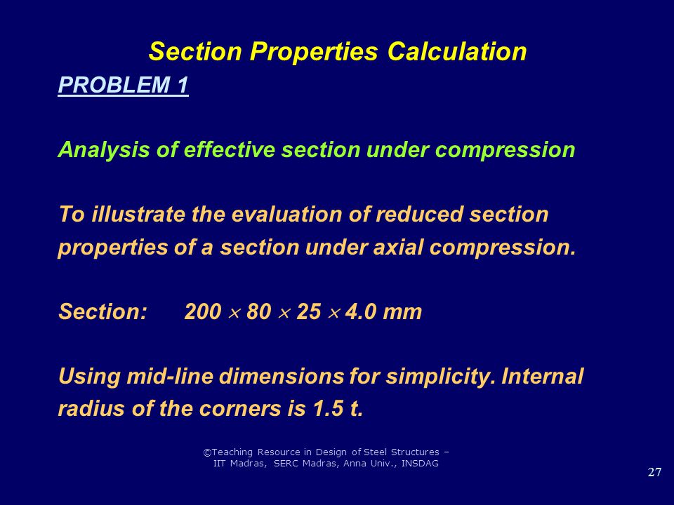 Section Properties Calculation
