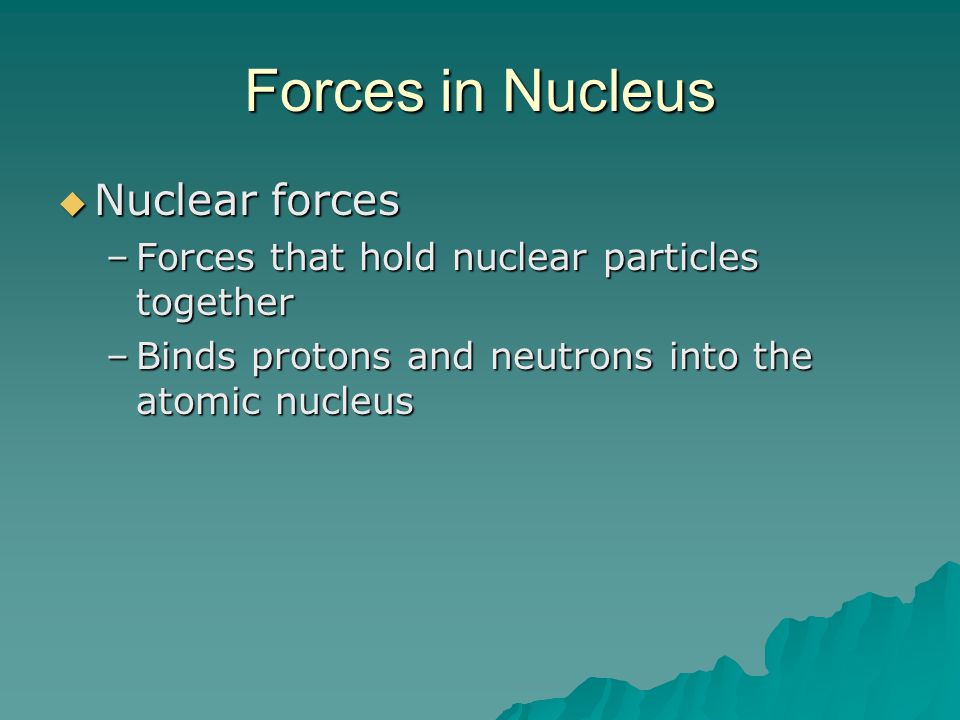 Forces in Nucleus Nuclear forces