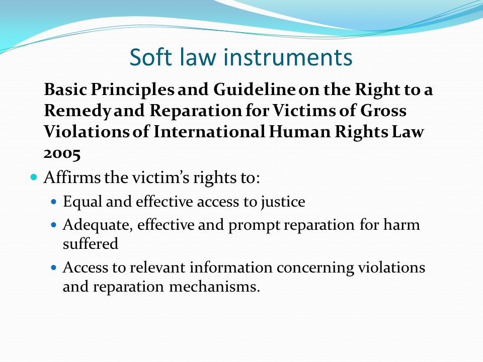 Soft law instruments