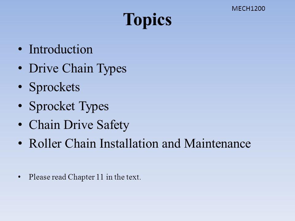 Topics Introduction Drive Chain Types Sprockets Sprocket Types Ppt Video Online Download