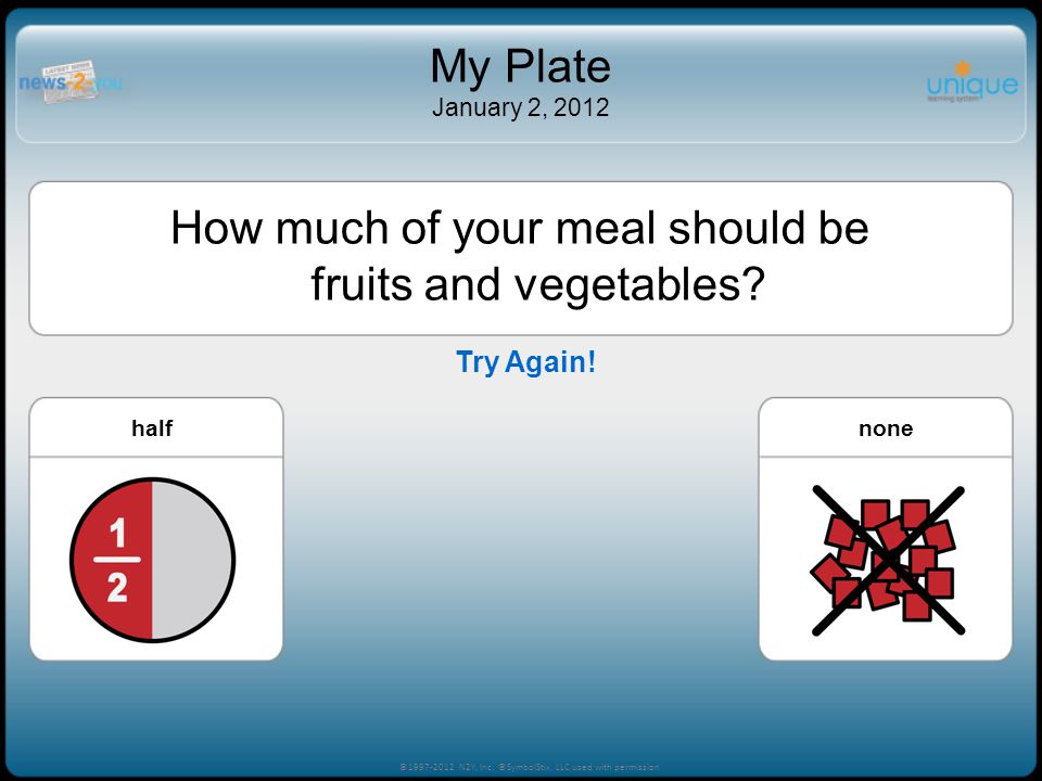 How much of your meal should be fruits and vegetables