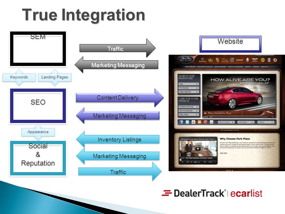 True Integration SEM Website SEO Social & Reputation Traffic