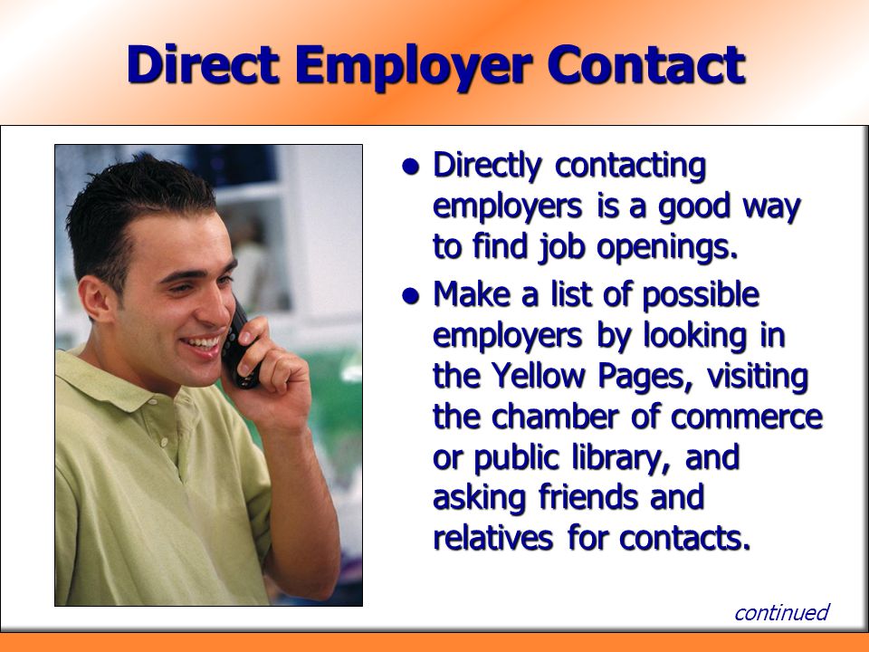 Direct Employer Contact