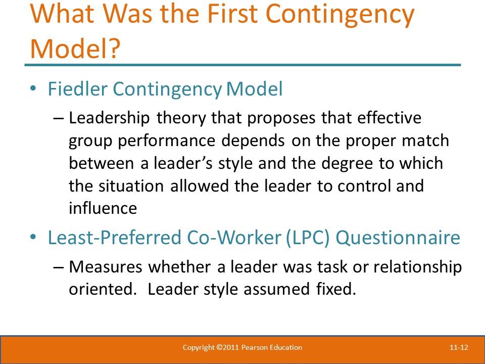 What Was the First Contingency Model