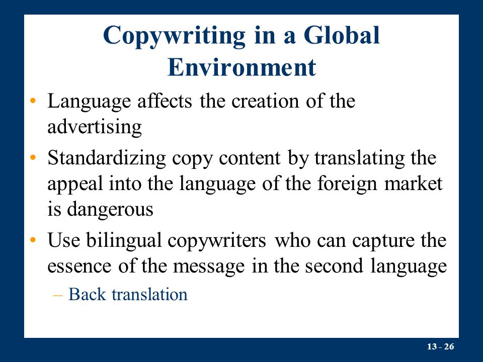 Copywriting in a Global Environment