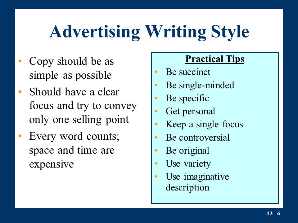 Advertising Writing Style