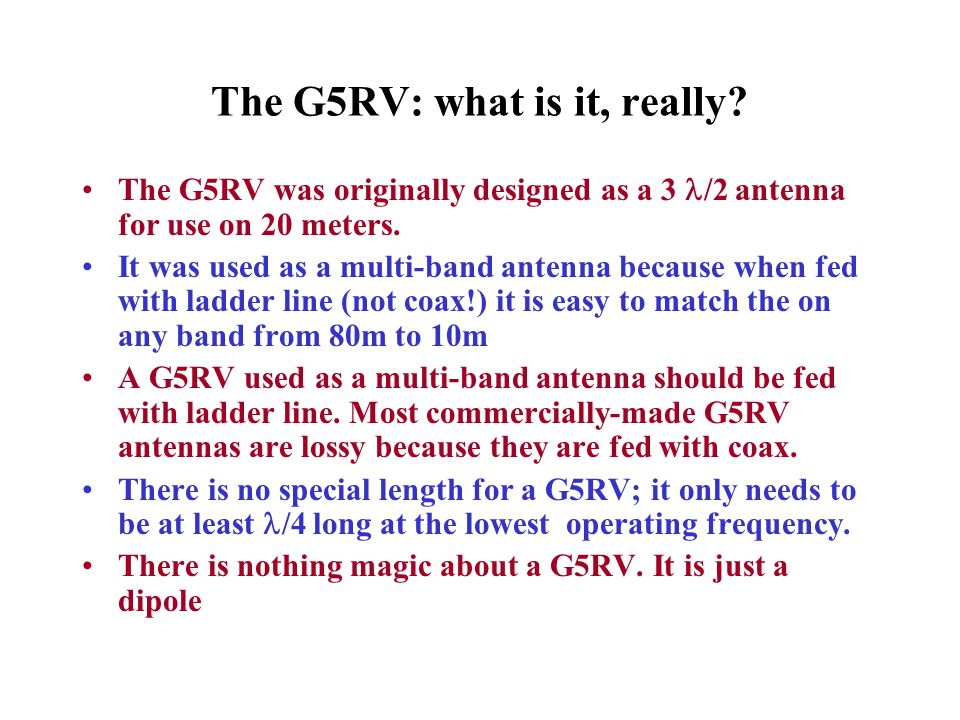 The G5RV: what is it, really