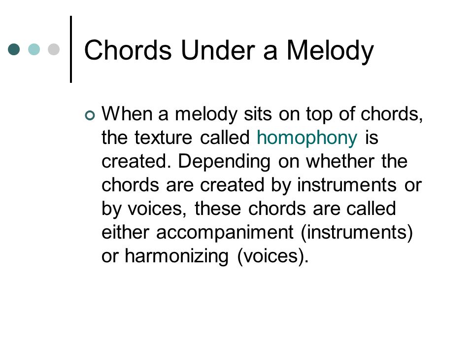 Chords Under a Melody