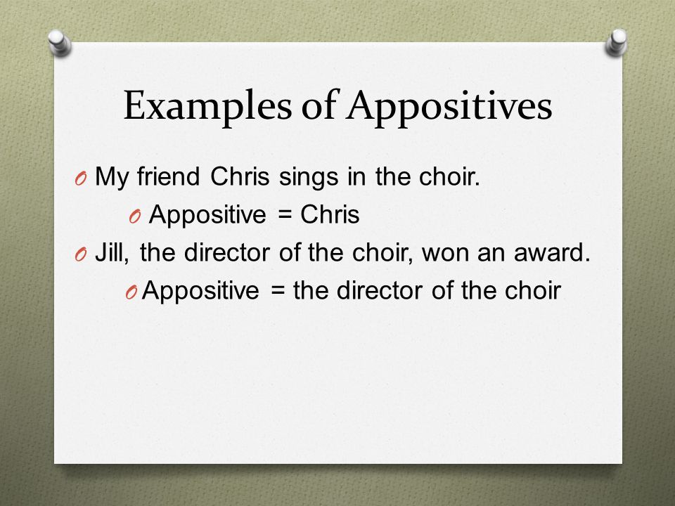 Examples of Appositives