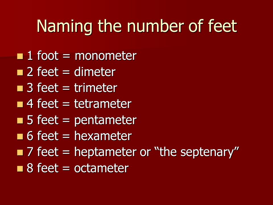 Naming the number of feet