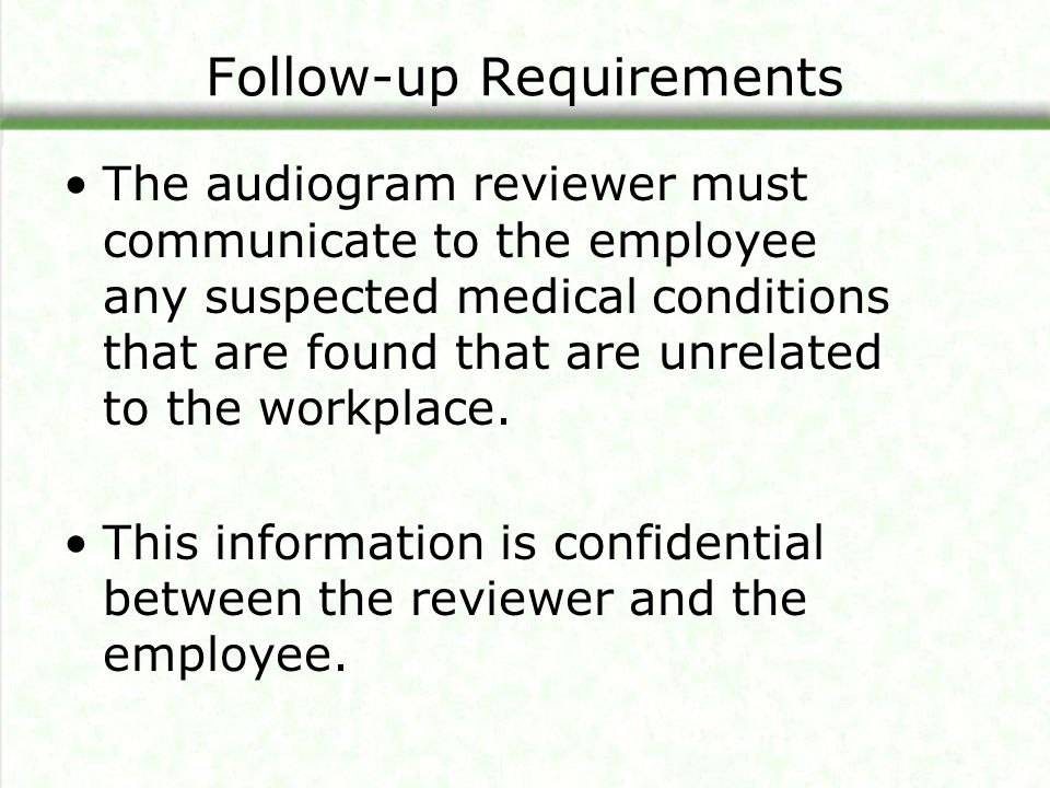Follow-up Requirements