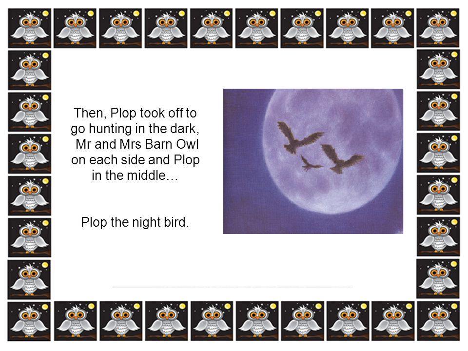 Then, Plop took off to go hunting in the dark,